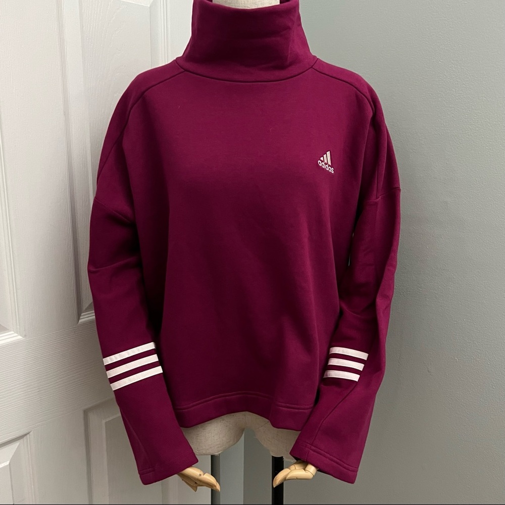 Adidas W E Comf FN Sweatshirt Power Berry Size S Brand New with Tags
